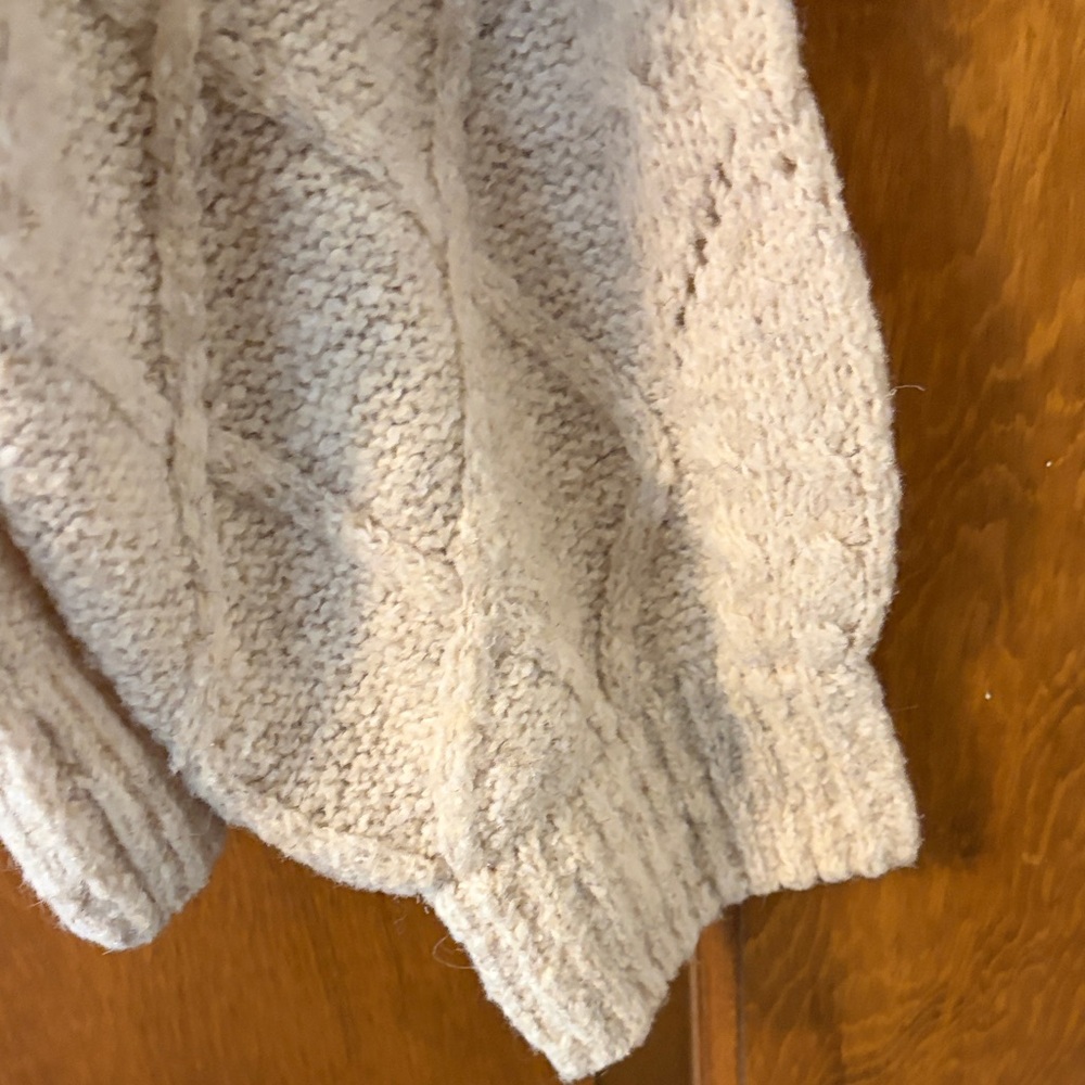 Lucky Brand Cozy Beige Cable Knit Sweater - Picture 3 of 6